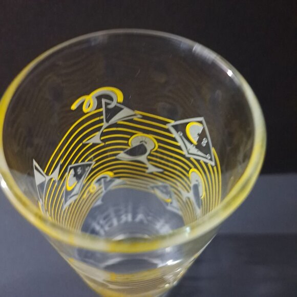 Bacardi Limón Rum Glass 7" Tall Yellow Citrus Design Barware Pint Drink Glass - Picture 9 of 13